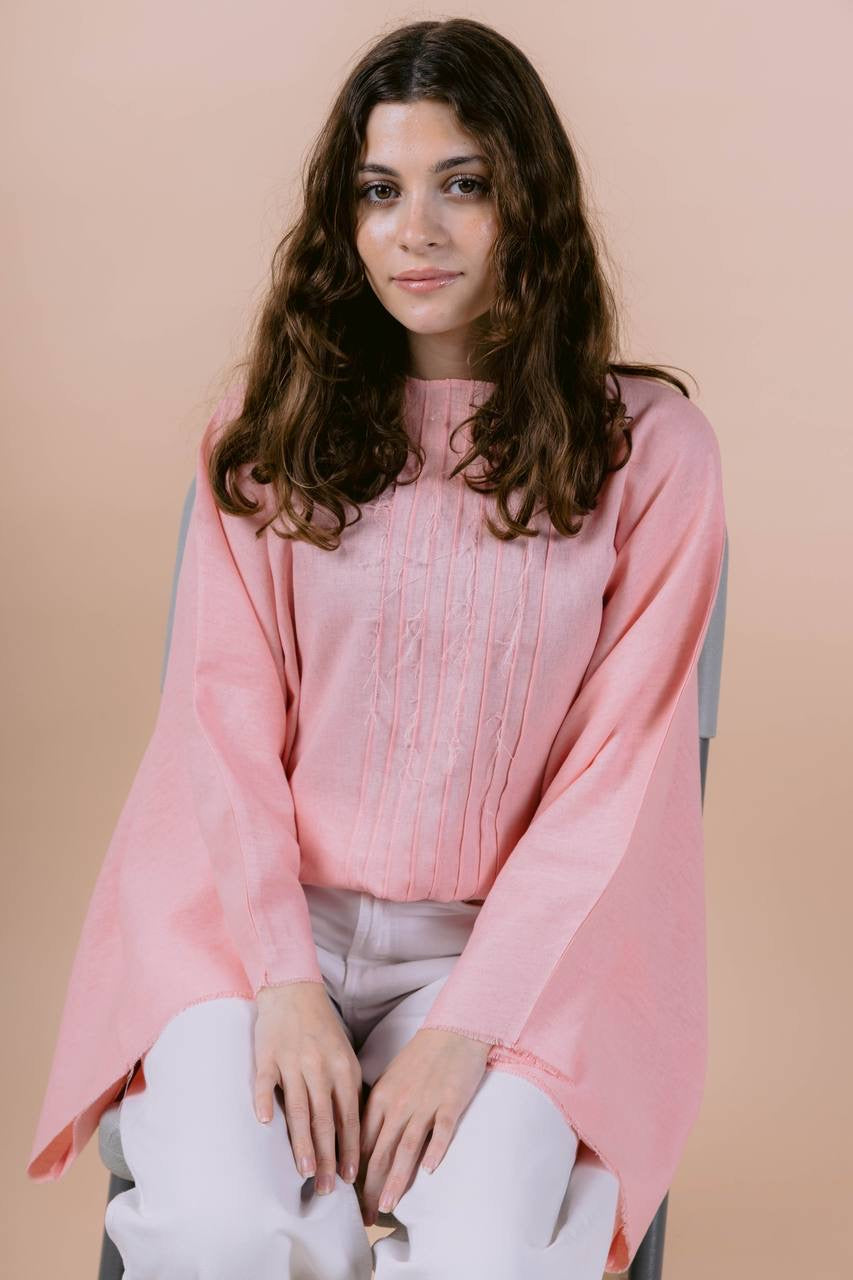 EASY TO WEAR PONCHO IN ROSE